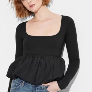 NWT Serra by Joie Premium Boutique Vintage Smocked Blouse Black  Small